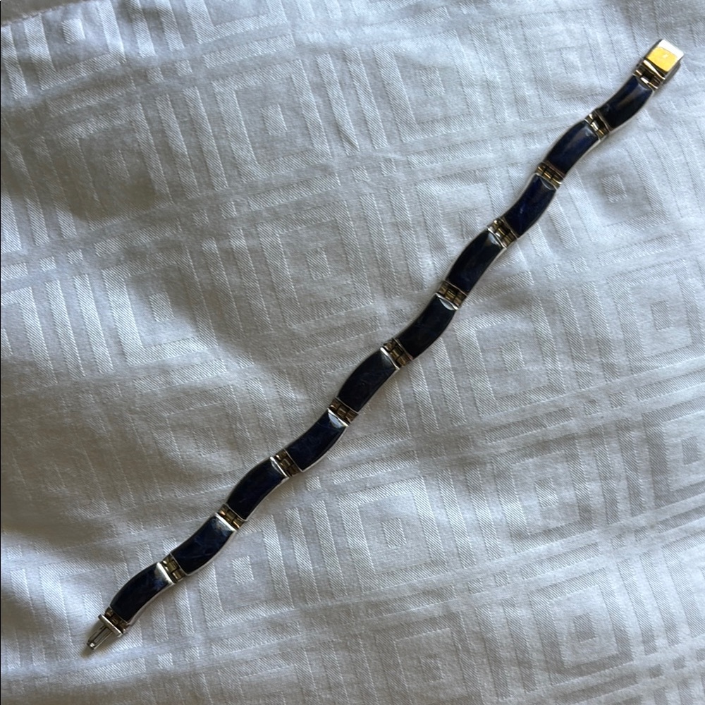 Vintage Silpada Lapis and Silver Bracelet